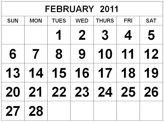 2011 february calendar template. 2011 february calendar