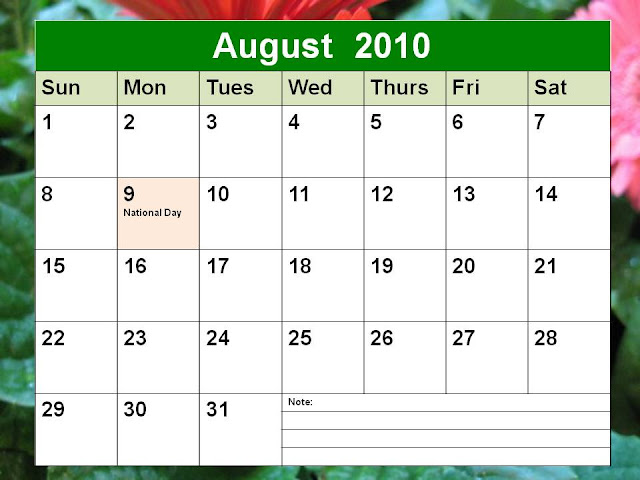 calendar 2012 with holidays. August 2012 Calendar Holidays