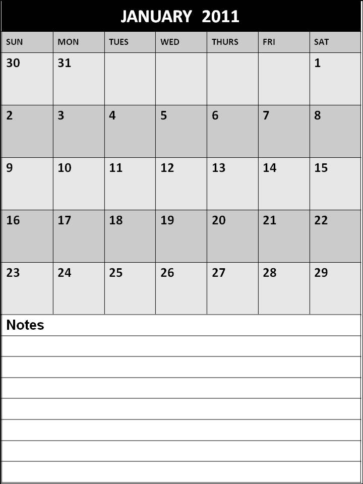 blank calendars 2011 to print.