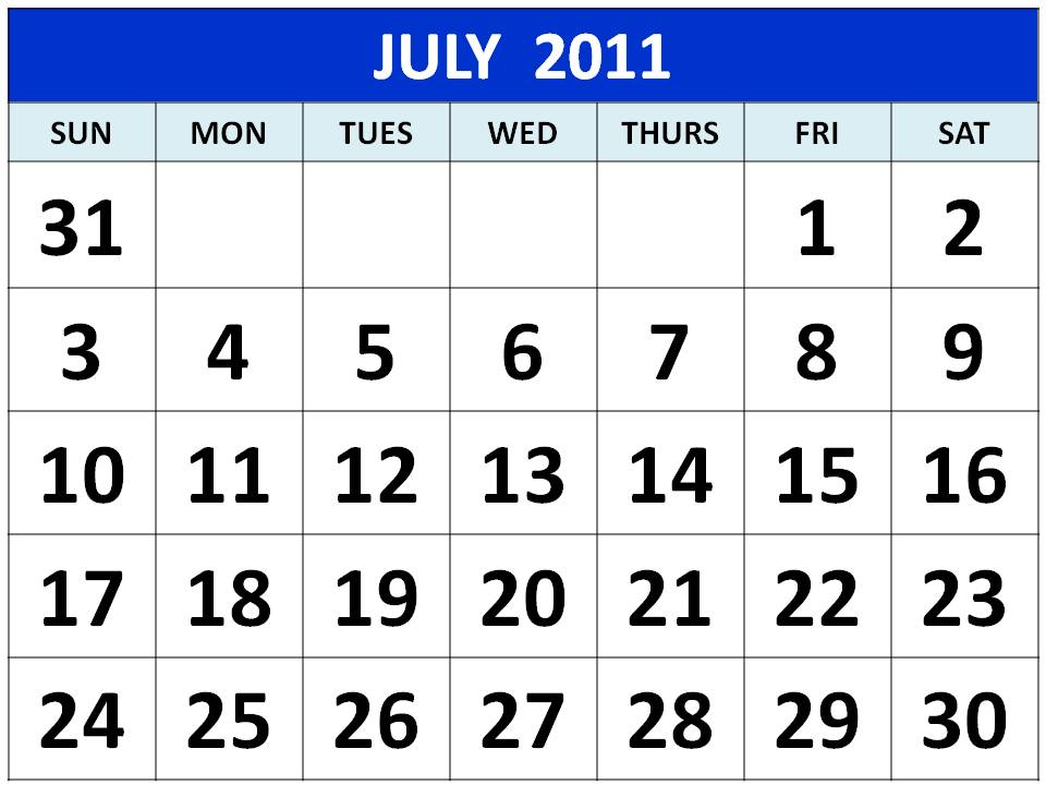 Printable 2011 Calendar