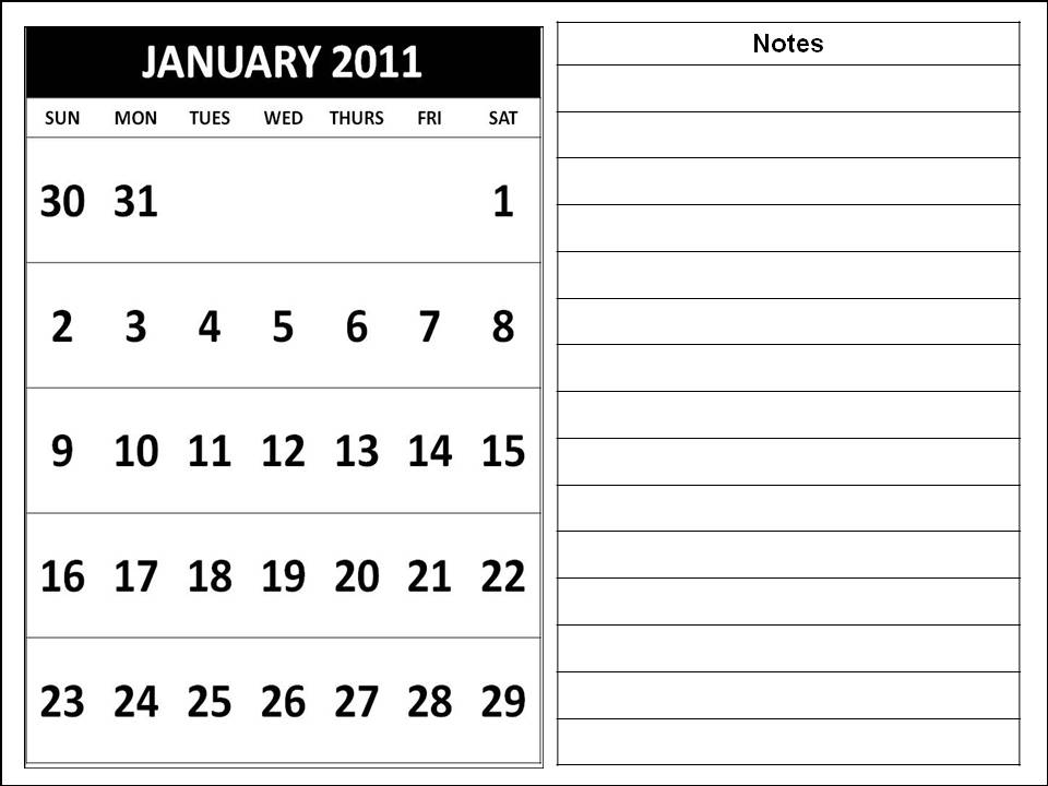 Free Homemade Calendar 2011