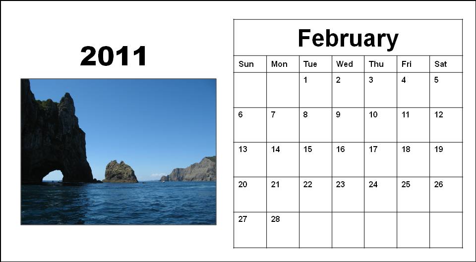 blank february calendar 2011. Blank Calendar 2011 February