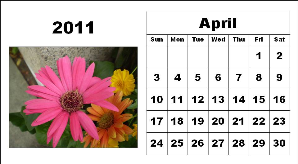 2011 calendar printable april. Printable April 2011 Calendar