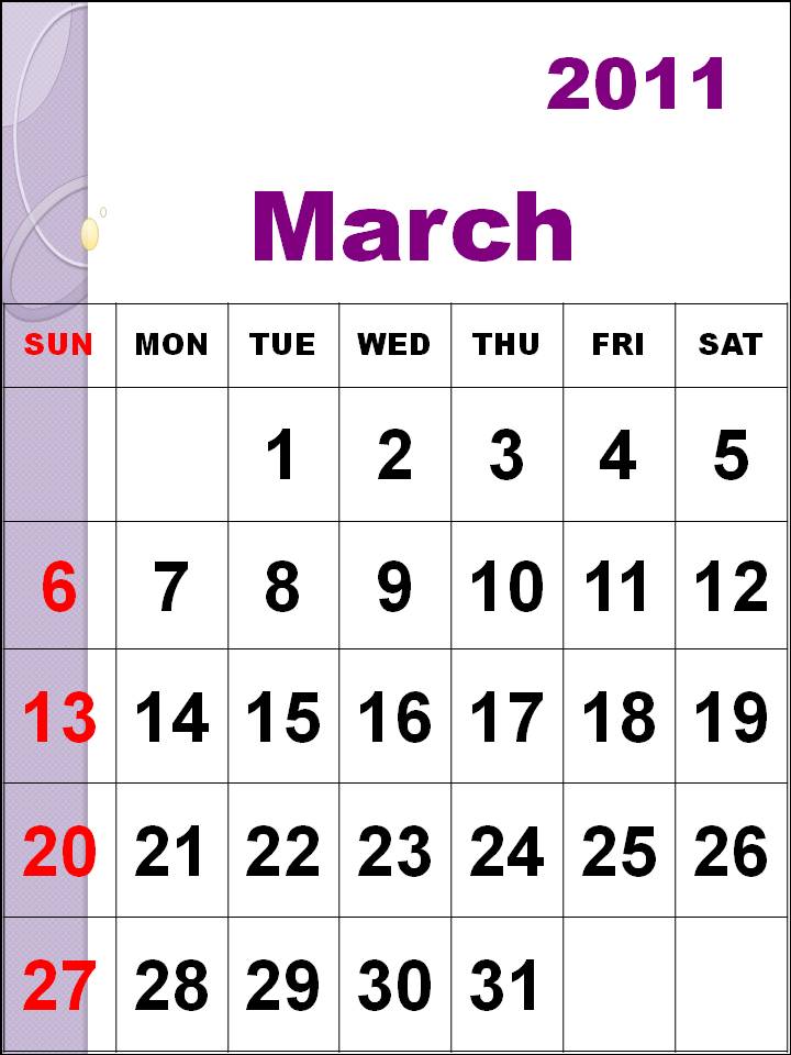 blank march 2011 printable calendar. MARCH 2011 PRINTABLE CALENDAR