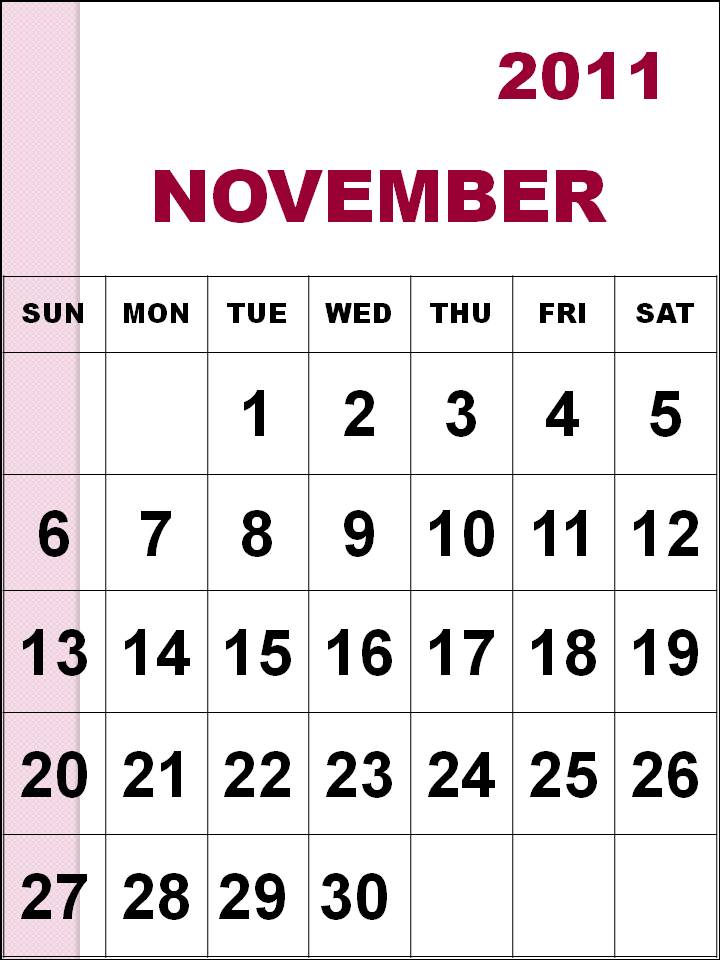 2011 november calendar. Calendar 2011 November