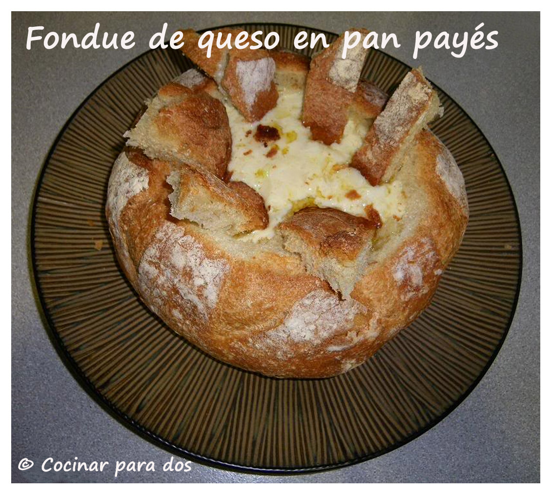 los muebles de mi azotea Fondue de queso en pan de payés