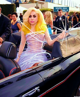 Photo of Lady Gaga arriving at the Los Angeles Staples Center for the 2010 Photo of Lady Gaga arriving at the Los Angeles Staples Center for the 2010