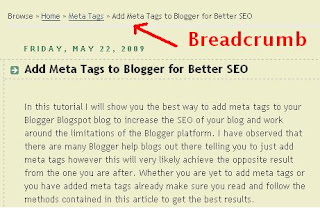 Breadcrumb navigation makes it easy to move around your Blogger Blogspot blog