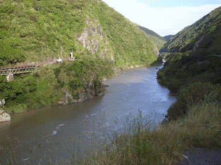 Manawatu Gorge from close to the Ashhurst end of the Gorge - Manawatu River, New Zealand