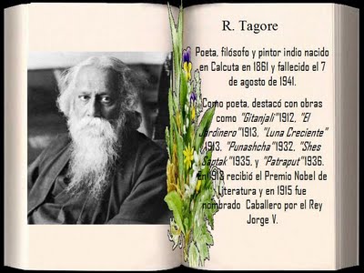 Resultado de imagen de Fragmento de obra de Rabindranath Tagore
