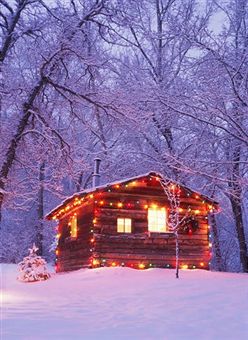 [cabin+snow]