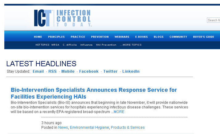 Check out Infection Control