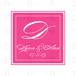 pink wedding logo monogram design