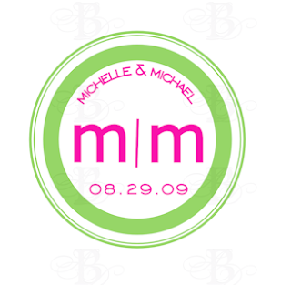 Custom Wedding Monogram for Michelle and Michael custom modern monogram design