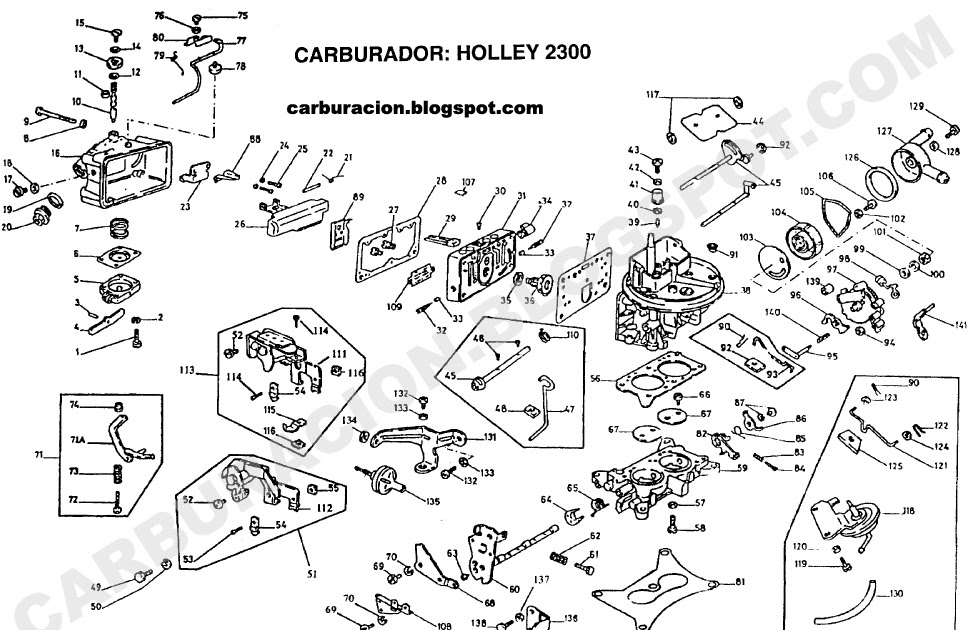Despieces y reglajes de carburadores Holley, Weber, Solex ... holley 4150 diagram 