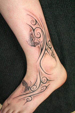 hot Butterfly tribal tattoos side tribal tattoos for girls. hot Butterfly tribal tattoos