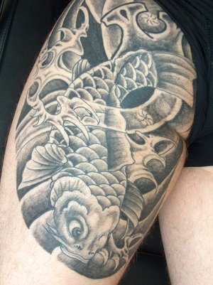 healt service amazing art of thigh japanese tattoo ideas with koi healt service amazing art of thigh japanese tattoo ideas with koi