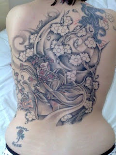 Japanese Geisha Tattoo Designs With Image Sexy Girls Showing Japanese Geisha Tattoo On The Backpiece Picture 2
