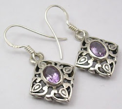 amethyst sterling silver earrings