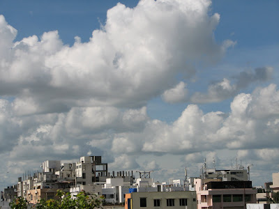 Beautiful cloud formations in a beautiful sky in Hyderabad