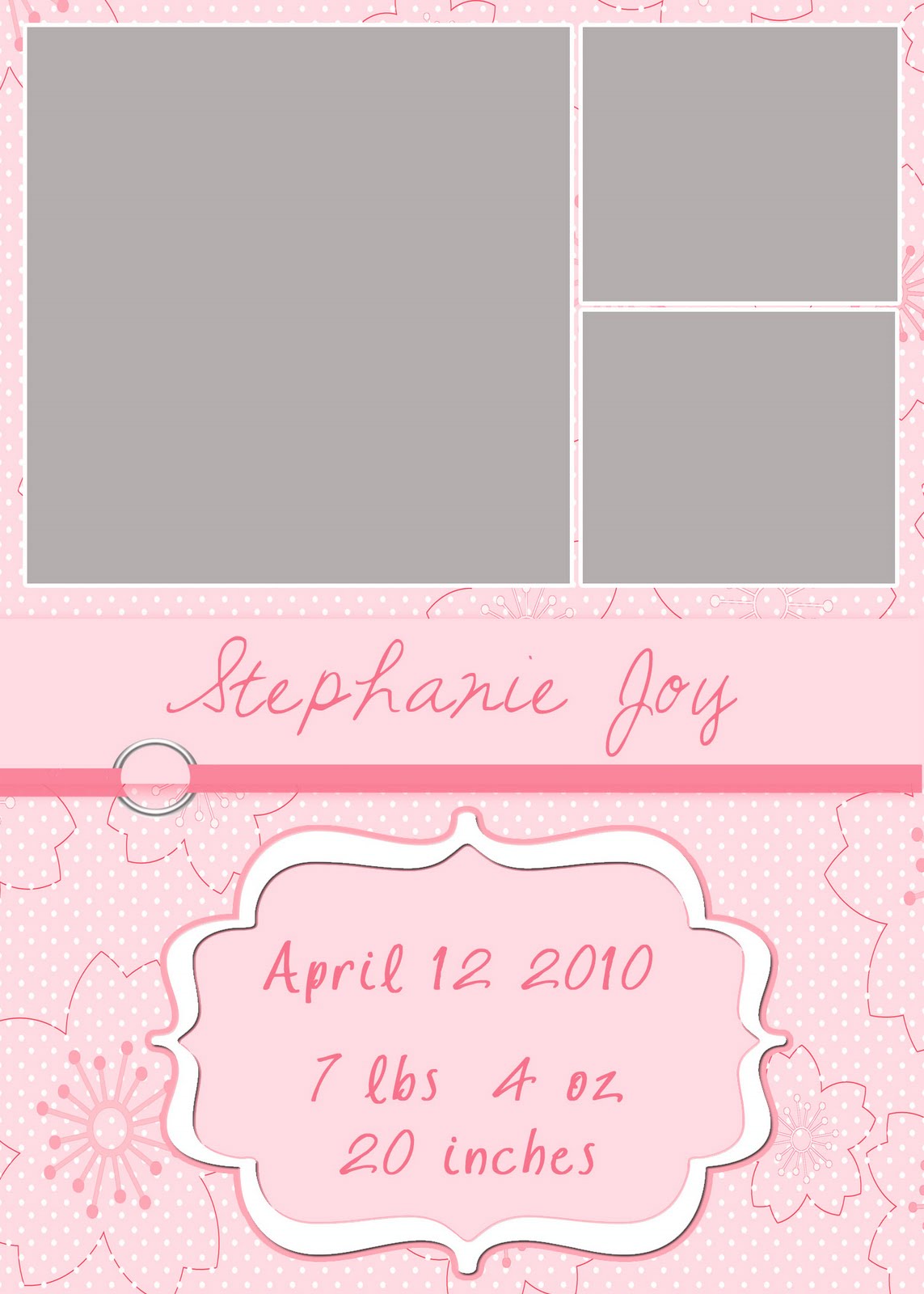 baby girl announcement templates