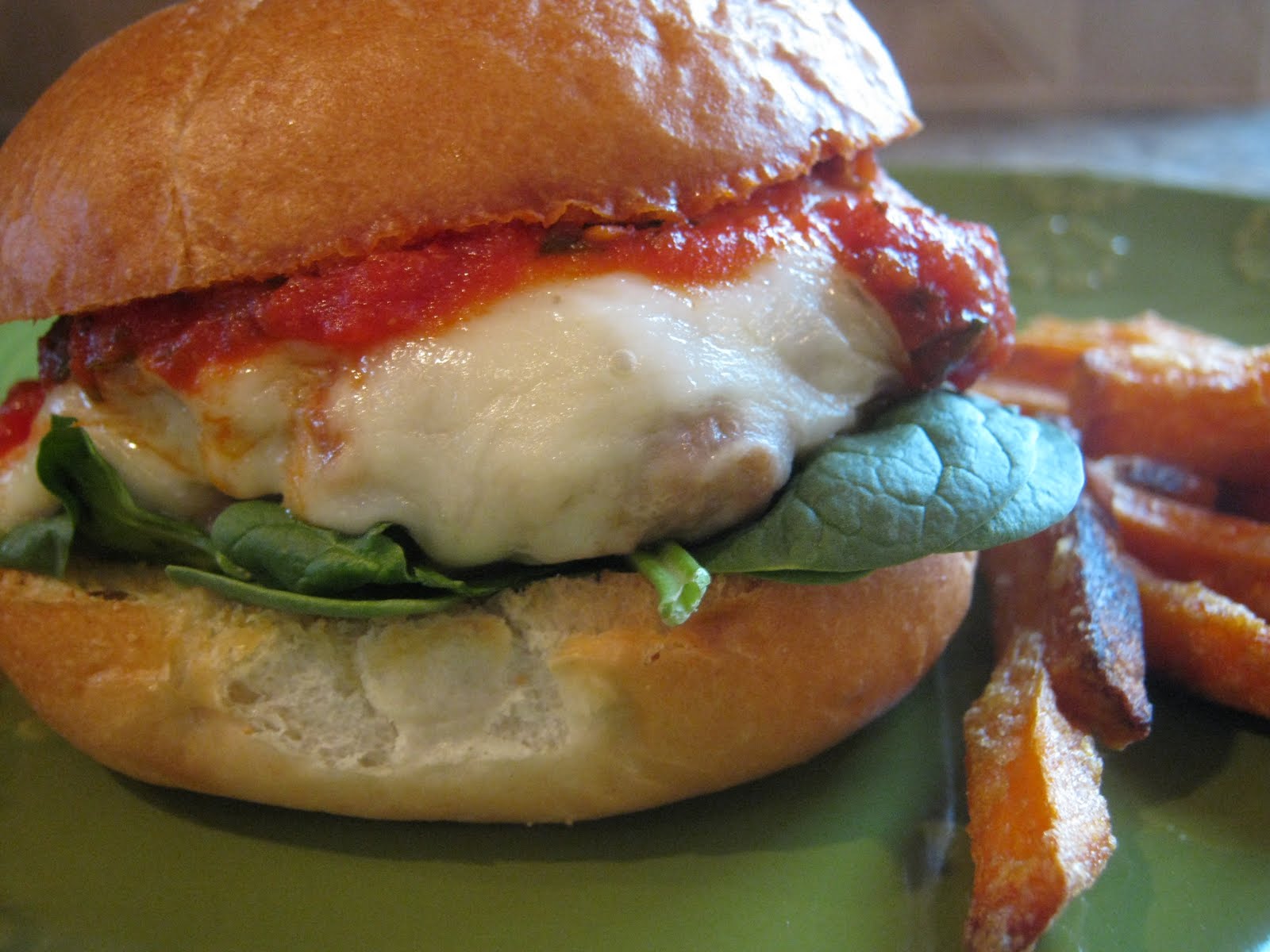 chicken parmesan burgers greens & chocolate