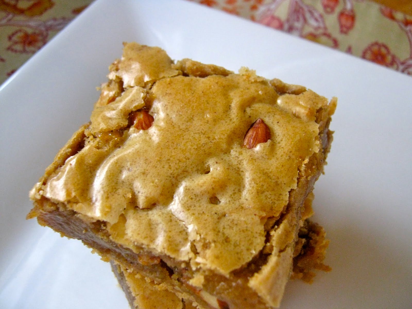 brown butter almond toffee blondies Greens & Chocolate