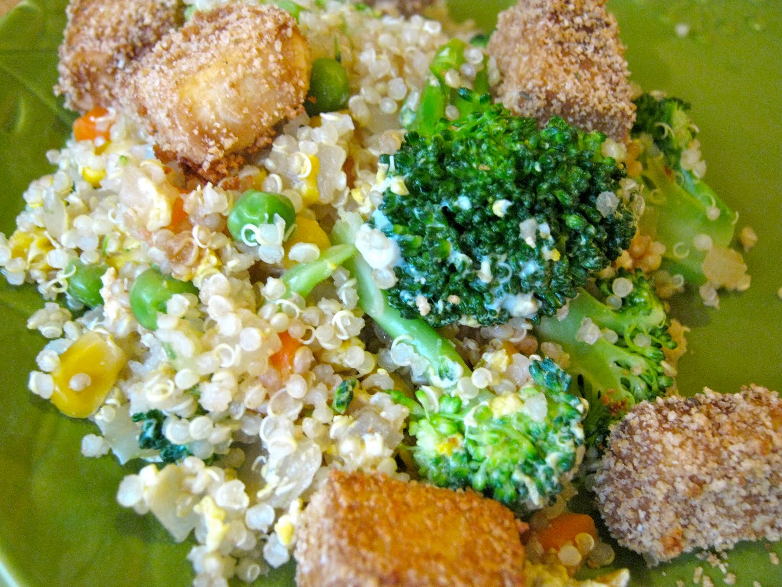tofu and quinoa "fried rice" greens & chocolate