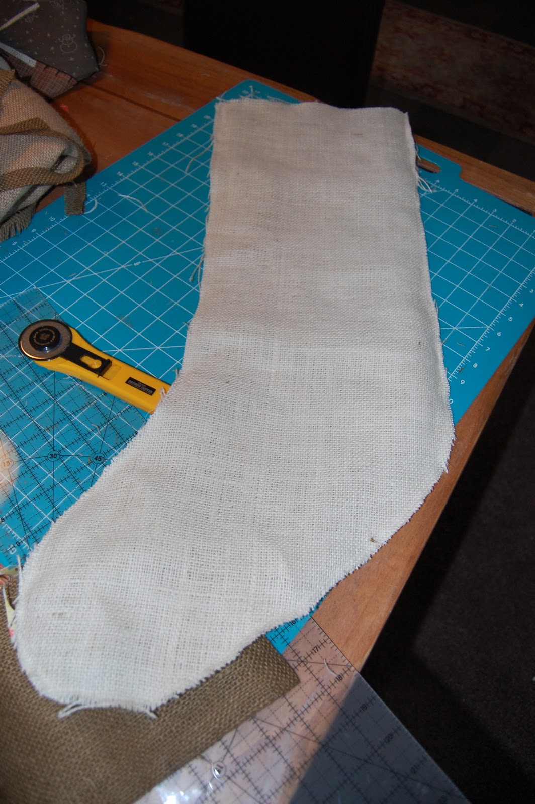 Furniture Fix Burlap Stocking HowTo