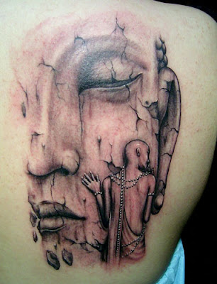Buddha and Monk tattoo design