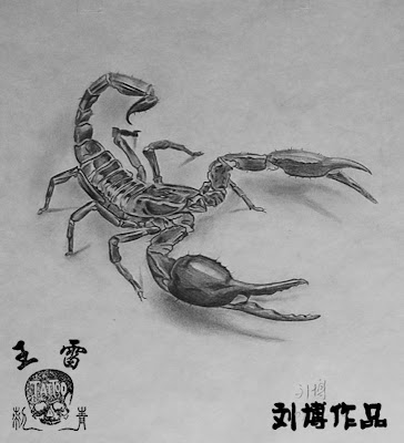 3D Scorpion tattoo flash