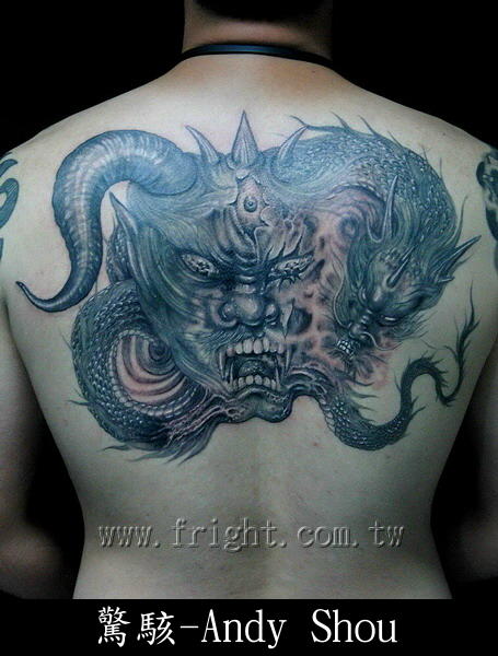 Half Demon Half Angel Tattoo
