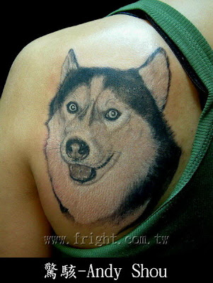 Wolf tattoo on the back