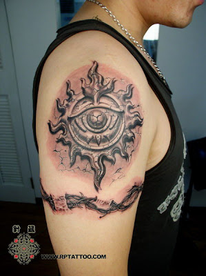 sun and thorn tattoo design