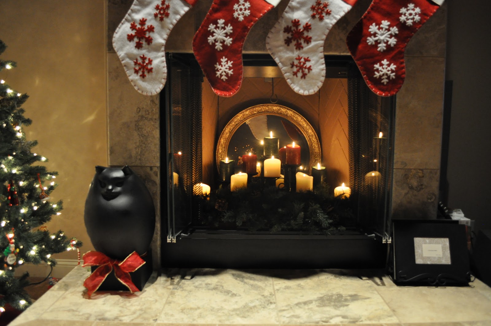 Lavender Clouds My Christmas Candle Lit Fireplace