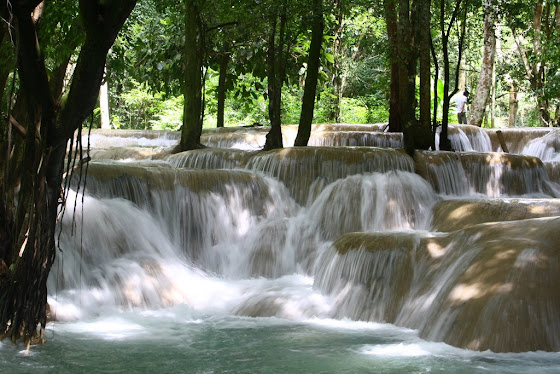 así se ven las cataratas en Luang Prabang, precioso