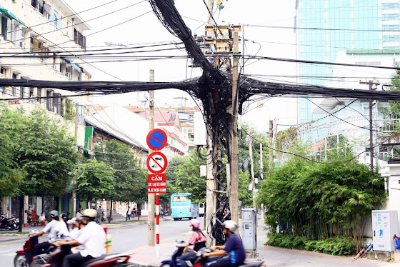 Cableado en Saigon, Vietnam