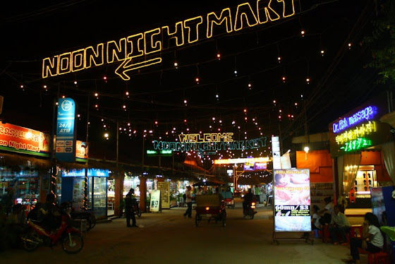 El Night Market en Siem Reap, Cambodia