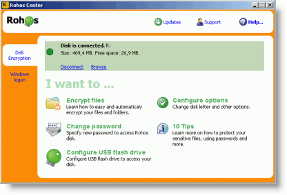Rohos Mini Drive Center Screenshot Rohos Mini Drive Image