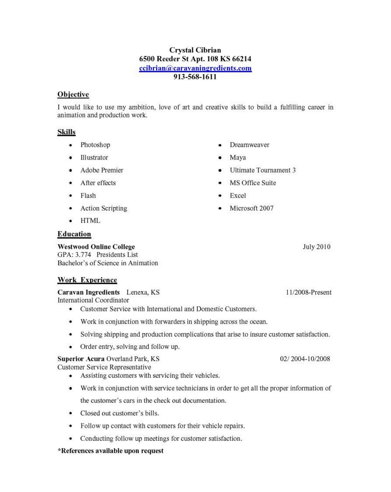 how do you make a first resume for a first job