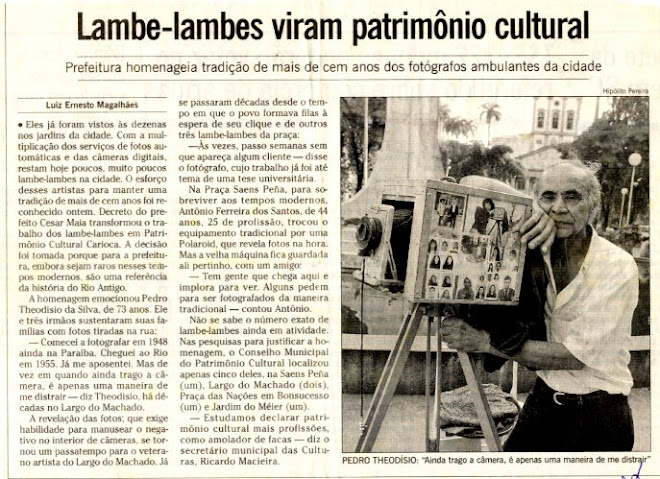 O Fotógrafo Lambe Lambe no Largo do Machado.