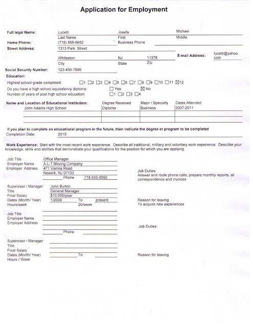 ... job application use this as a sample to fill out your own application