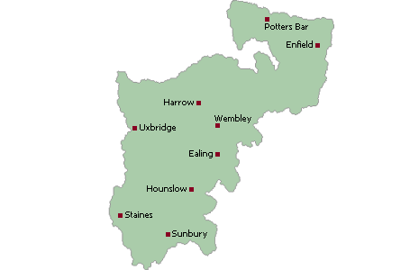 Middlesex United Kingdom Map