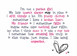 Im not a perfect girl....