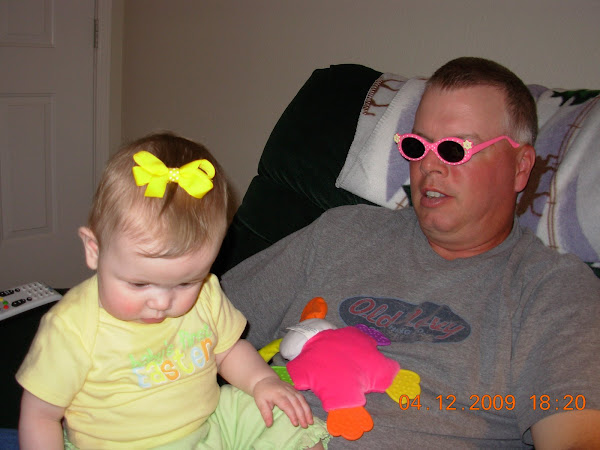 DADDY JUST HAD TO TRY ON HER GLASSES