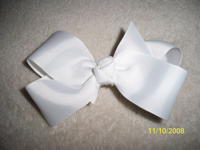 White Bow (004 $12.00 on headband $8.00 on clippie)