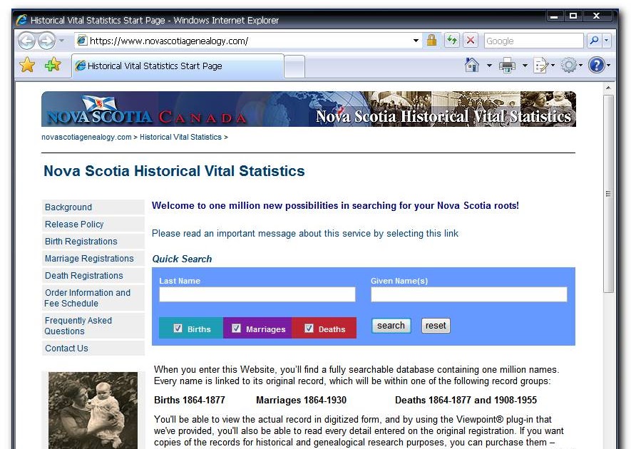 GarysTurn Family History Blog Nova Scotia Canada Vital Records now online