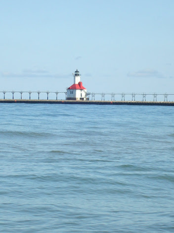 Lighthouse off of the pier at Silver Beach in St. Joseph