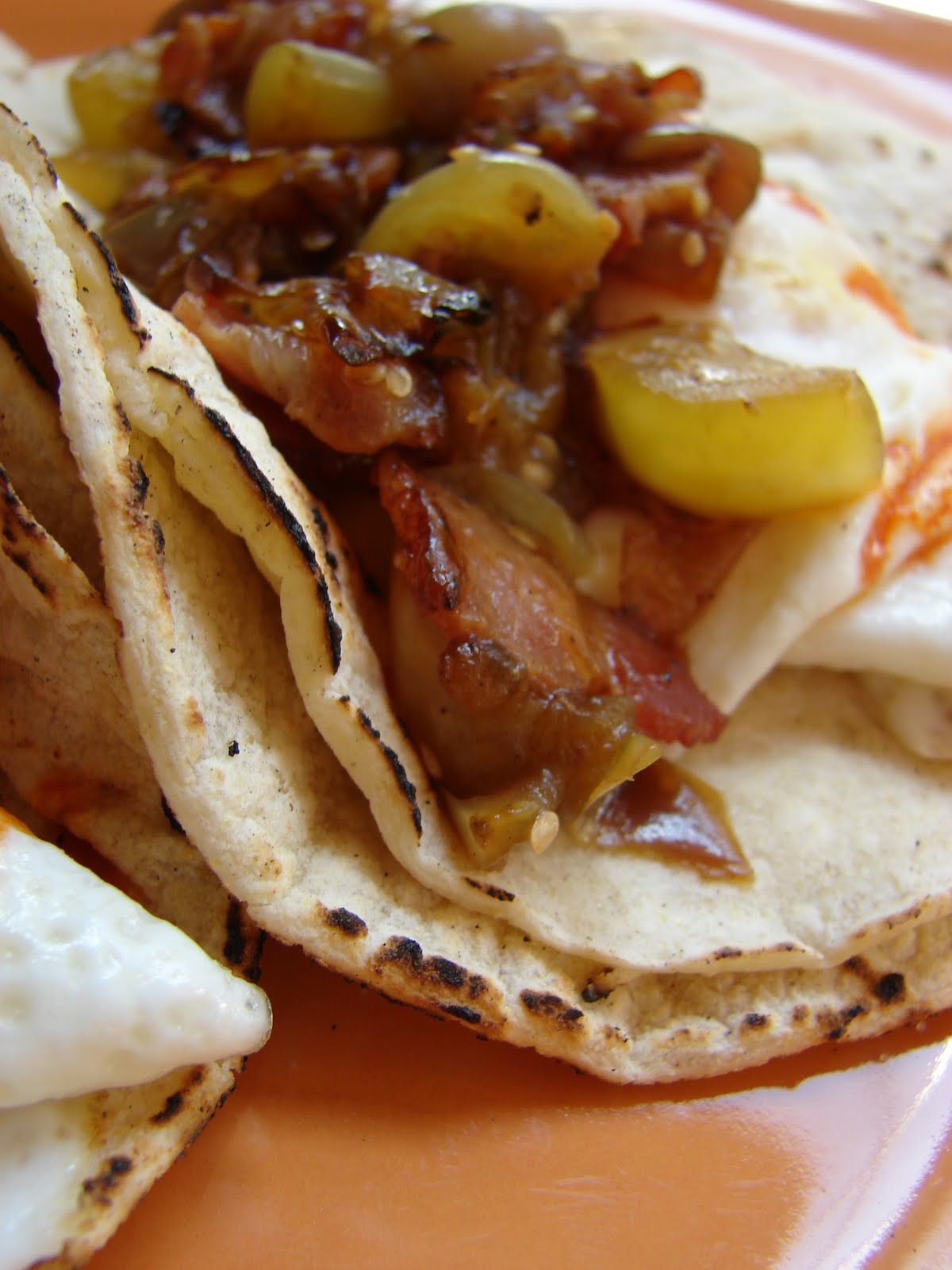 iron stef breakfast tacos with tomatillobacon pan salsa