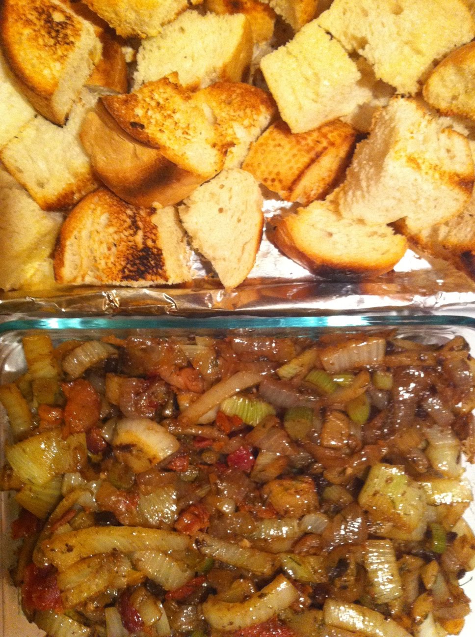 iron stef fennel bacon bread pudding